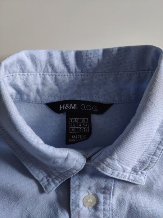 Niebieska jeansowa koszula dł.rękawa H&M rozm.110