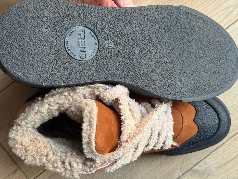 Жіночі зимові теплі черевики, нубук, 40 розмір