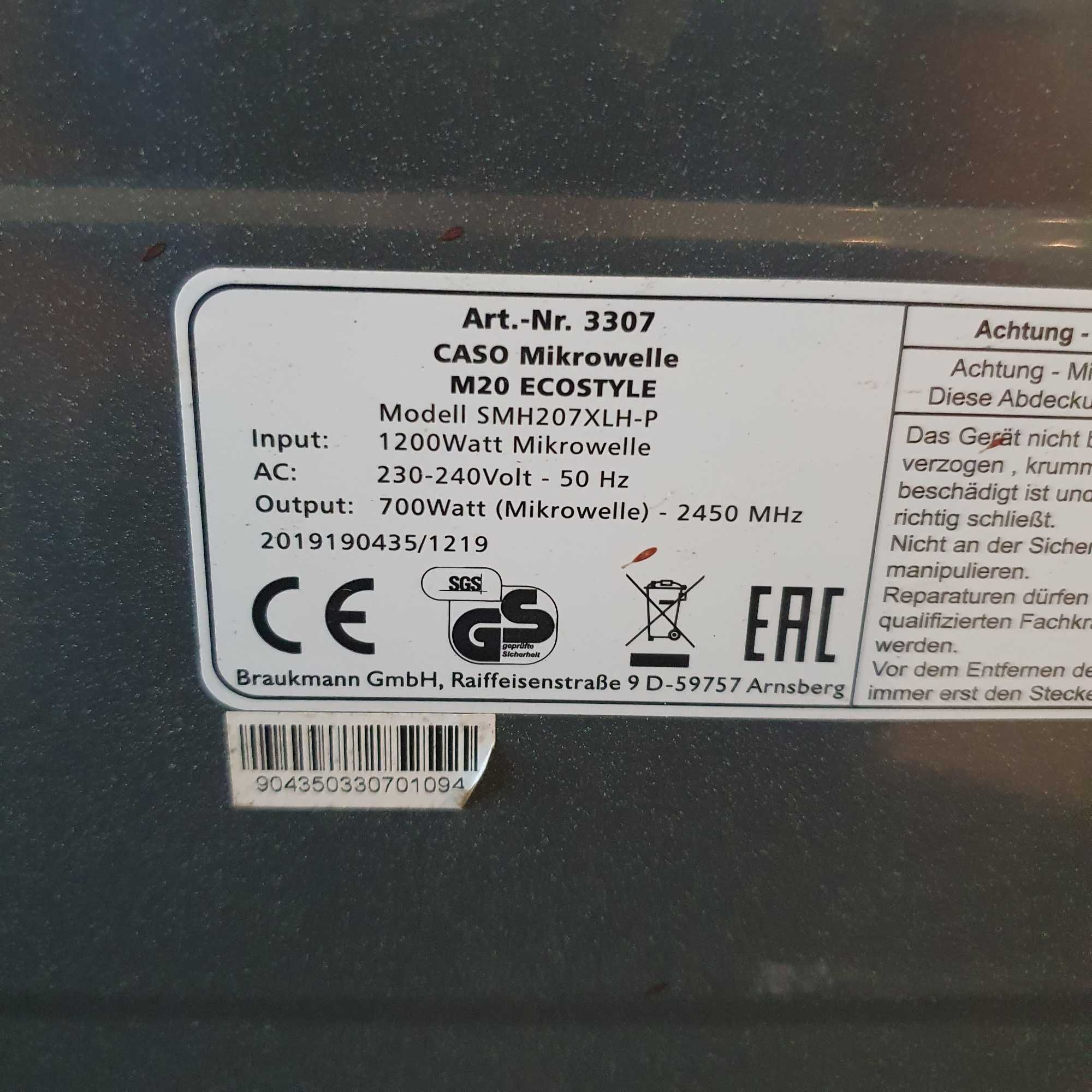 Kuchenka mikrofalowa Caso M20 Ecostyle