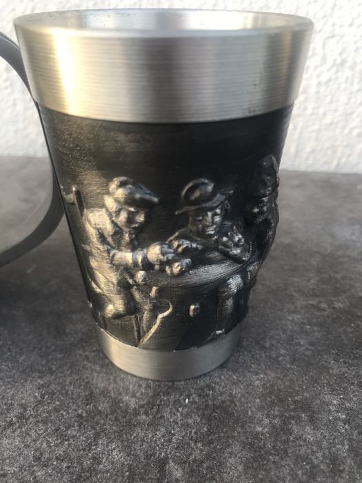 Copos e Caneca em Estanho Alemão “Rein Zinn” — Conjunto Vintage