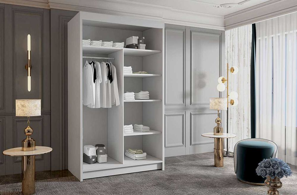 Szafa przesuwna 100cm AMIS 3 garderoba złote dodatki