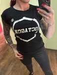 Czarna koszula T-shirt, Octagon, krótki rękaw, bawełna, S