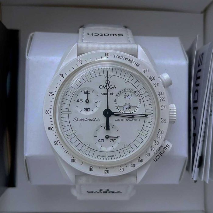 Zegarek Omega Swatch Biały Snoopy SO33W700 - sprawny, do codzienności
