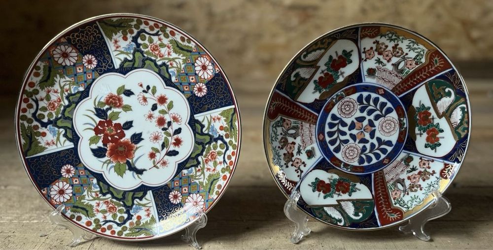 Вінтажні японські колекційні тарілки Gold Old Imari Hand Painted Japan