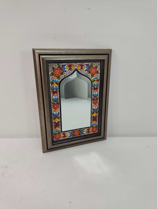 Lustro Witrażowe Zdobione Sygnowane