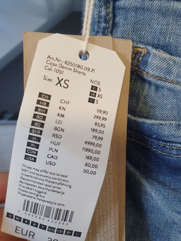 Spodenki jeansowe Tom Tailor xs /s nowe