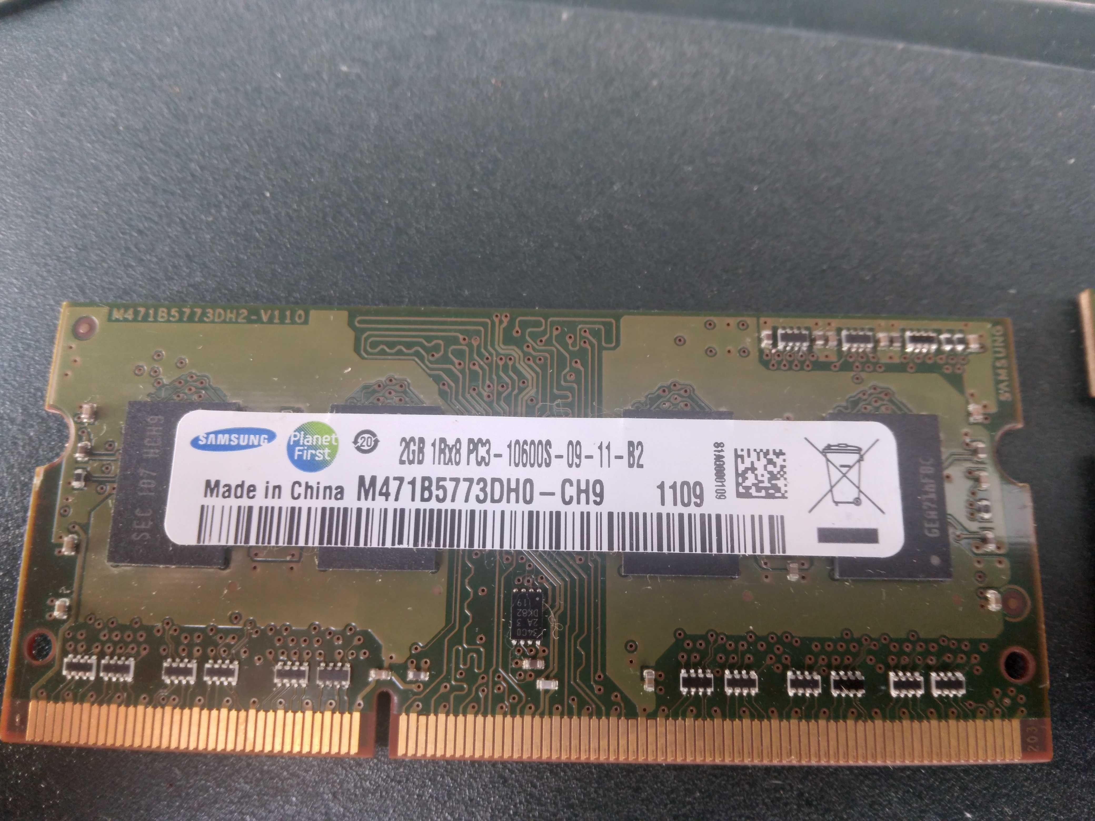 Memórias Samsung DDR3 10600S para Portátil 2GB+2GB