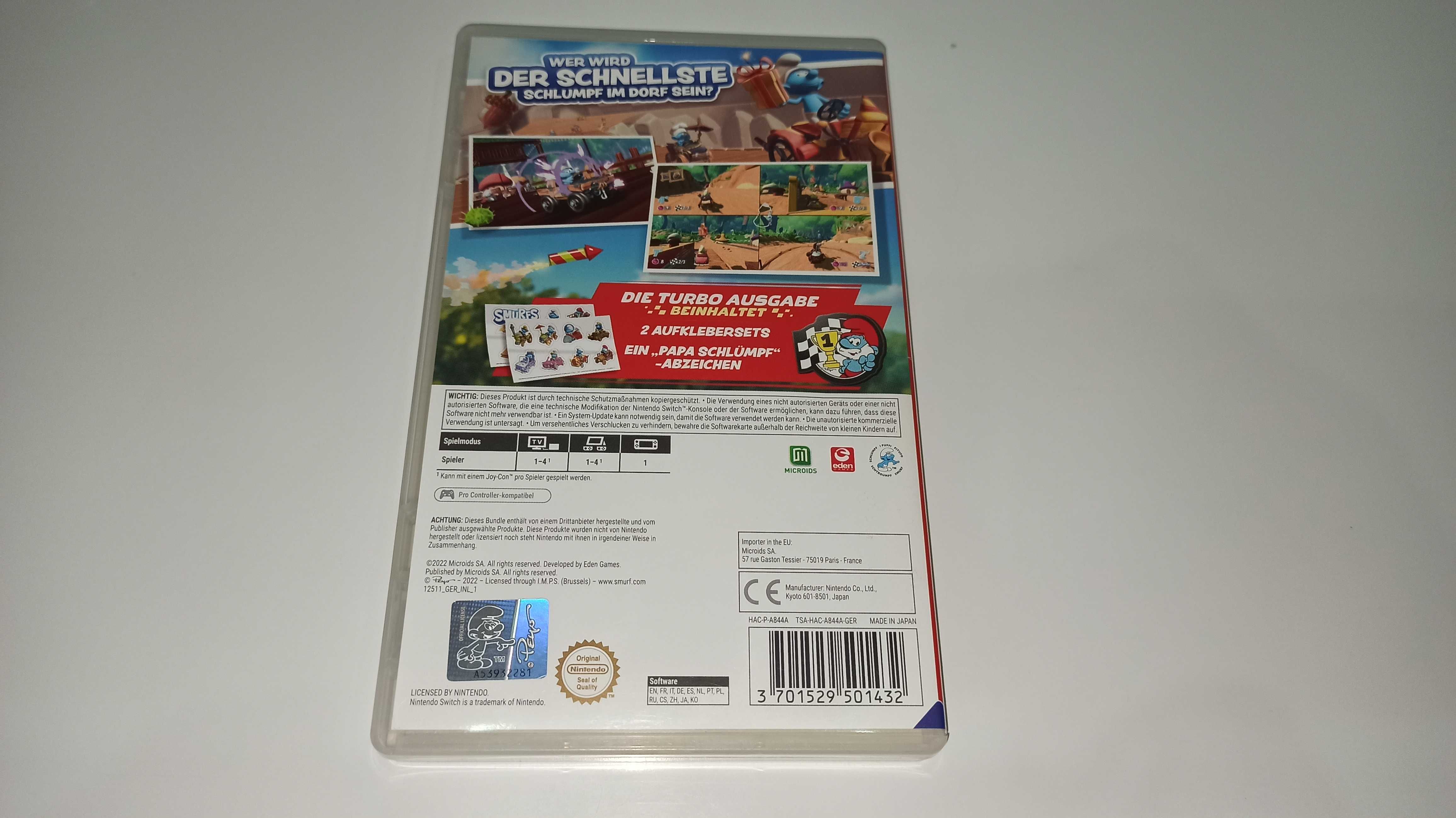 switch SMERFY KART po polsku wyścigi samochodzików dla dzieci kardridż