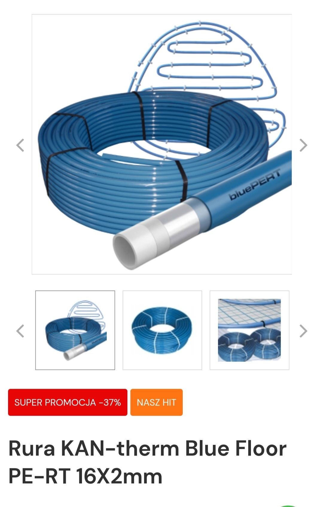 Rura do ogrzewania podłogowego 16 mm KAN-THERM Blue PERT 250 m