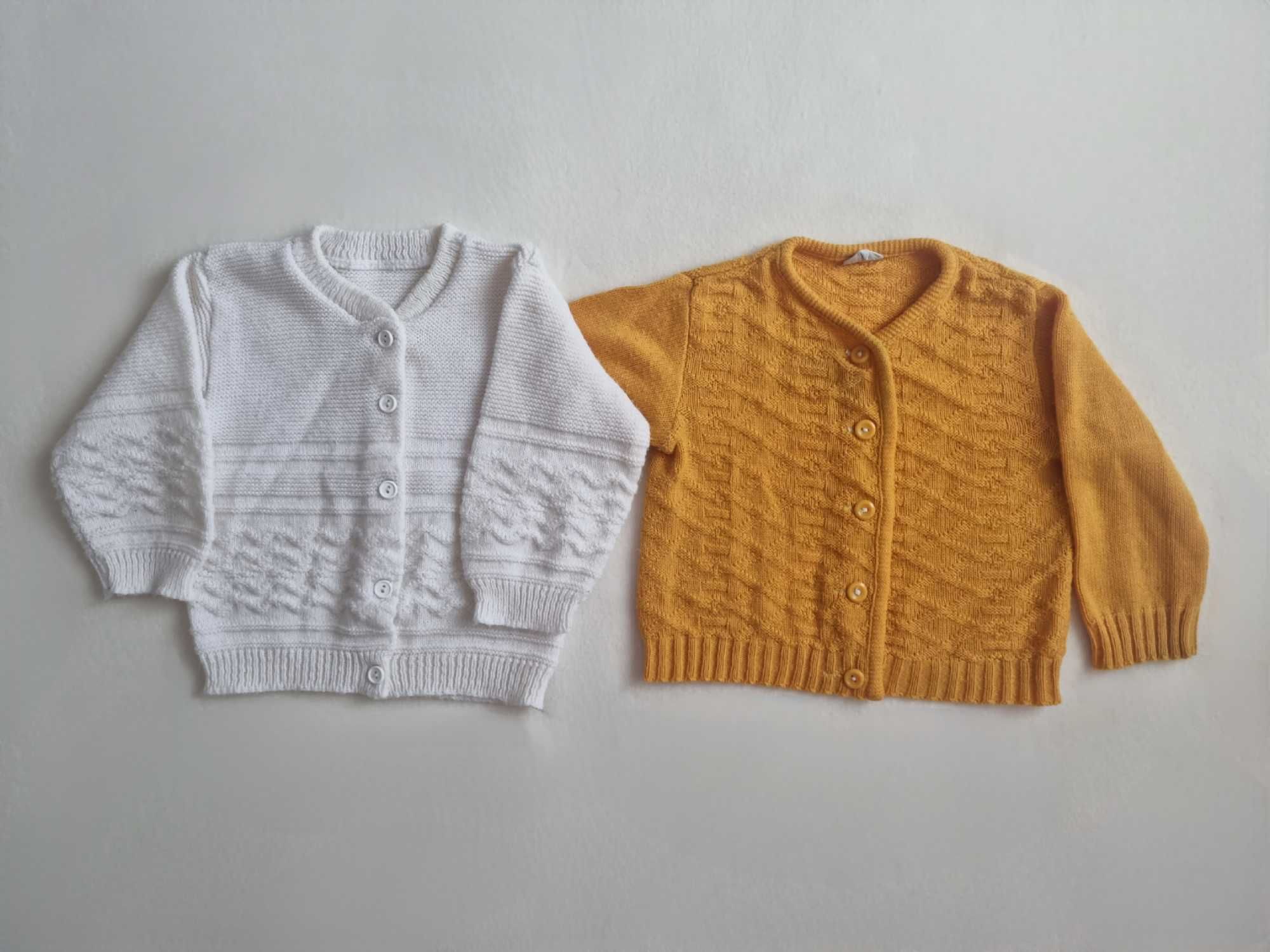 Biały sweterek dla dziewczynki 68-74