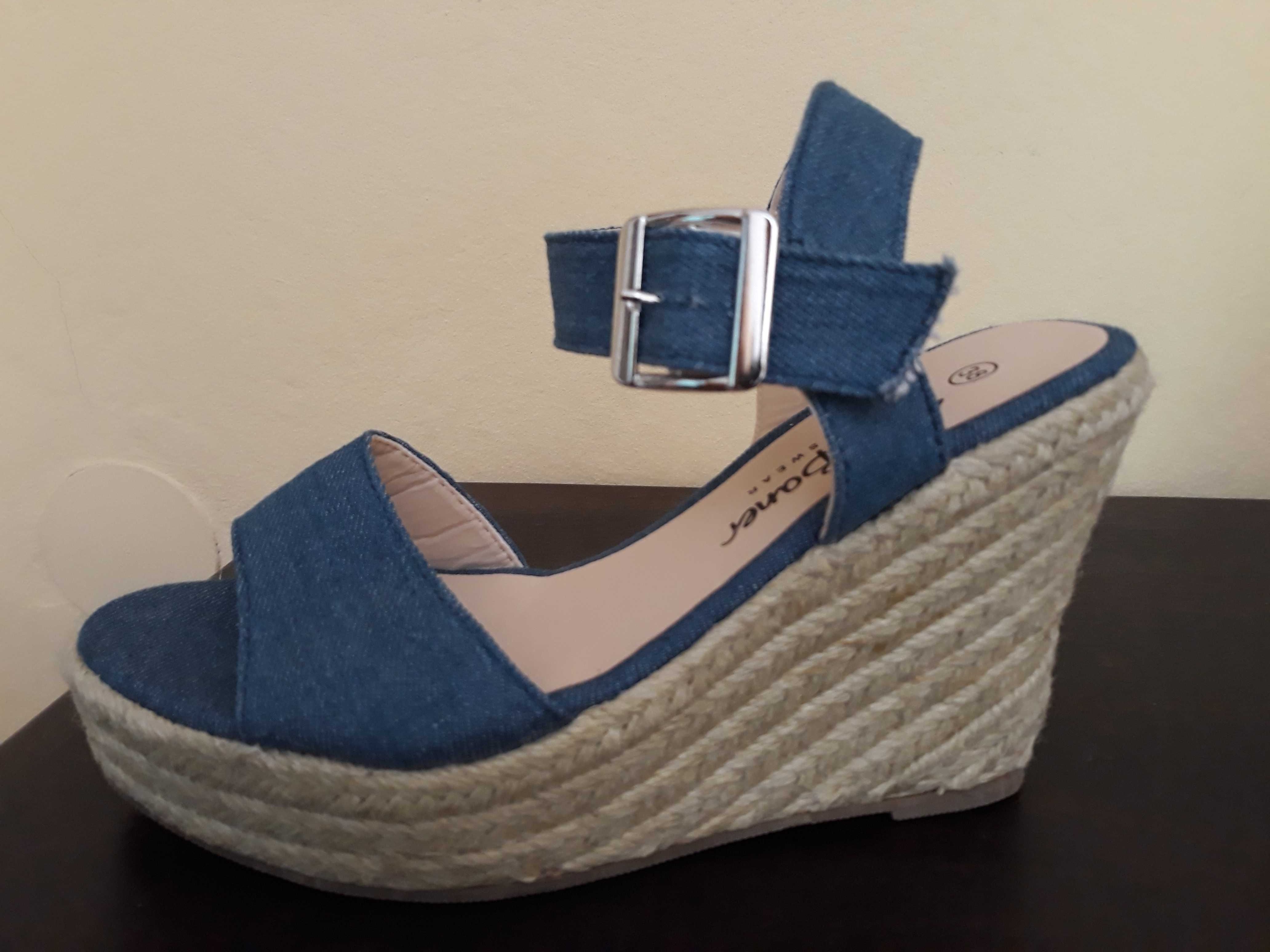 Sandały espadryle koturn 38 nowe