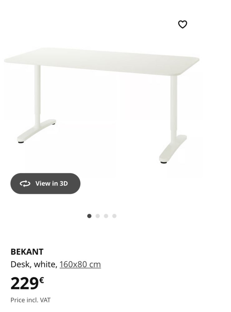 Secretária IKEA Bekant Elevatória 160x80