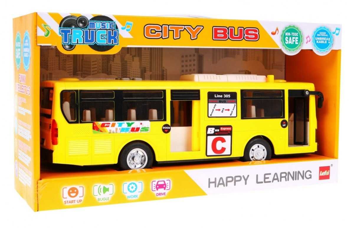 Interaktywny Autobus szkolny dla dzieci 3+ żółty +Dźwięki Światła