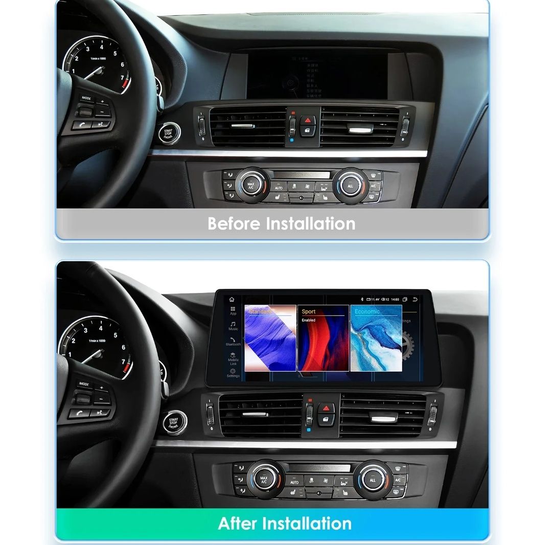 Radio Android 10,25" BMW X3 (F25) e X4 (F26) sistema NBT+ CARPLAY e An