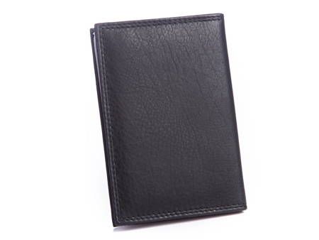 etui na dokumenty z miękkiej skóry naturalnej czarne money maker