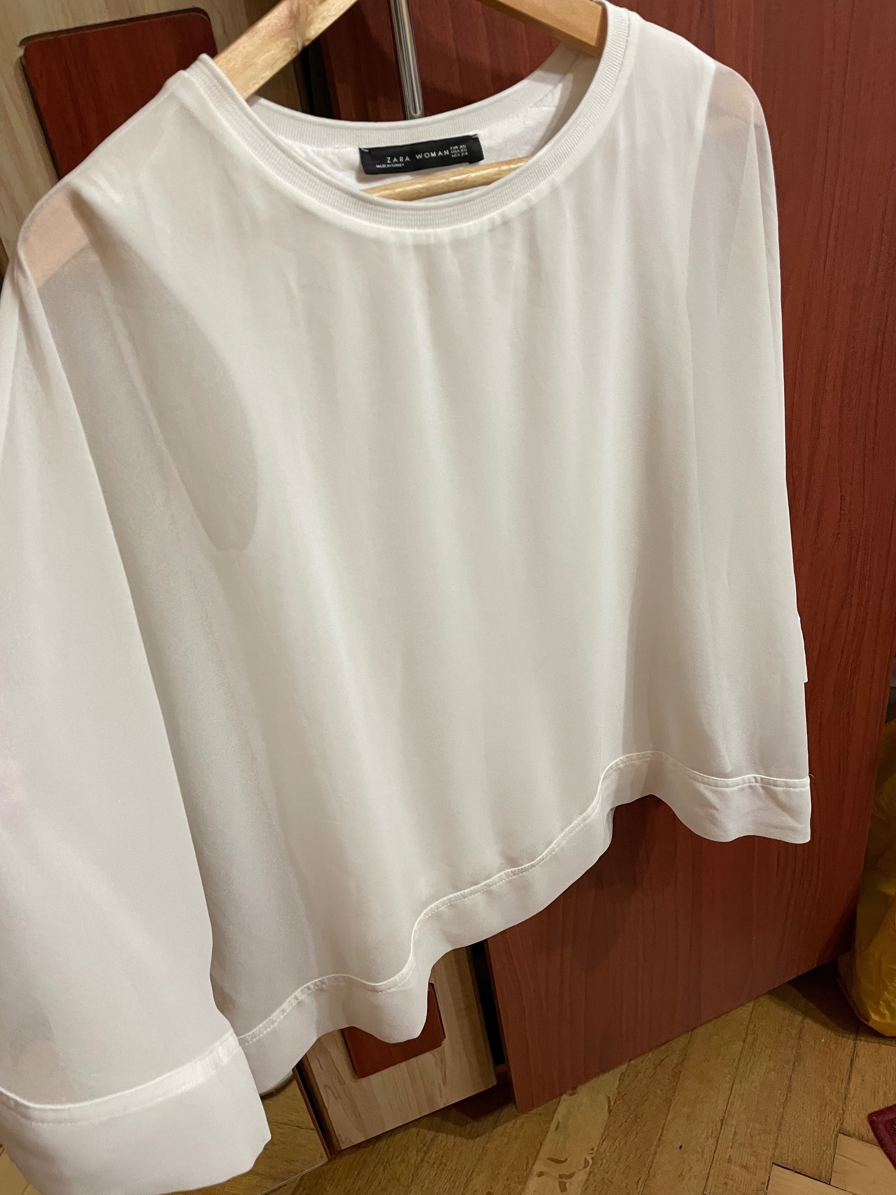 Чудова ніжна біла блуза шифонова блуза zara кофта