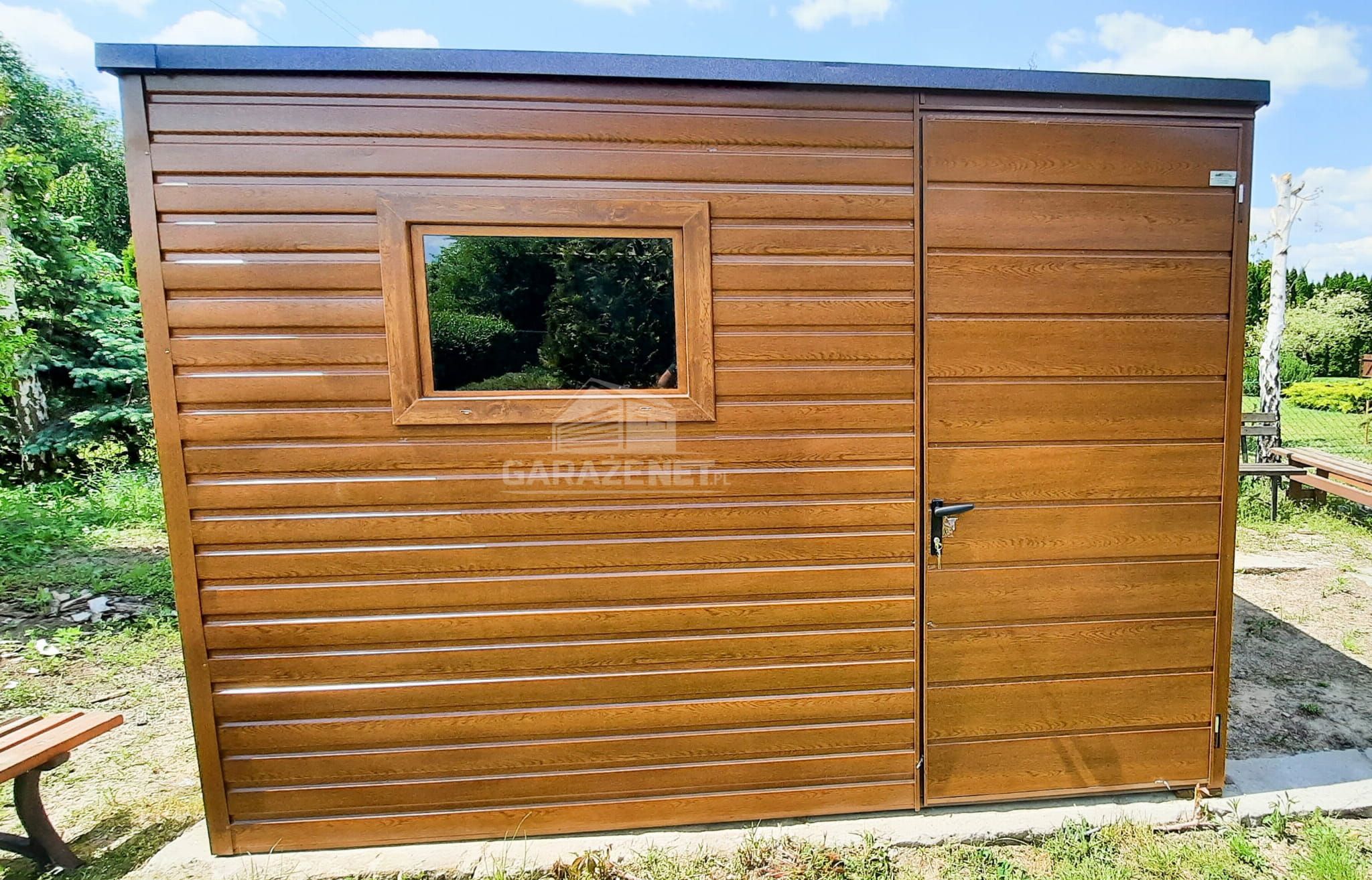 DOMEK OGRODOWY GARAŻ 3M X 2M Okno Drzwi Drewnopodobny 3X2 GB259