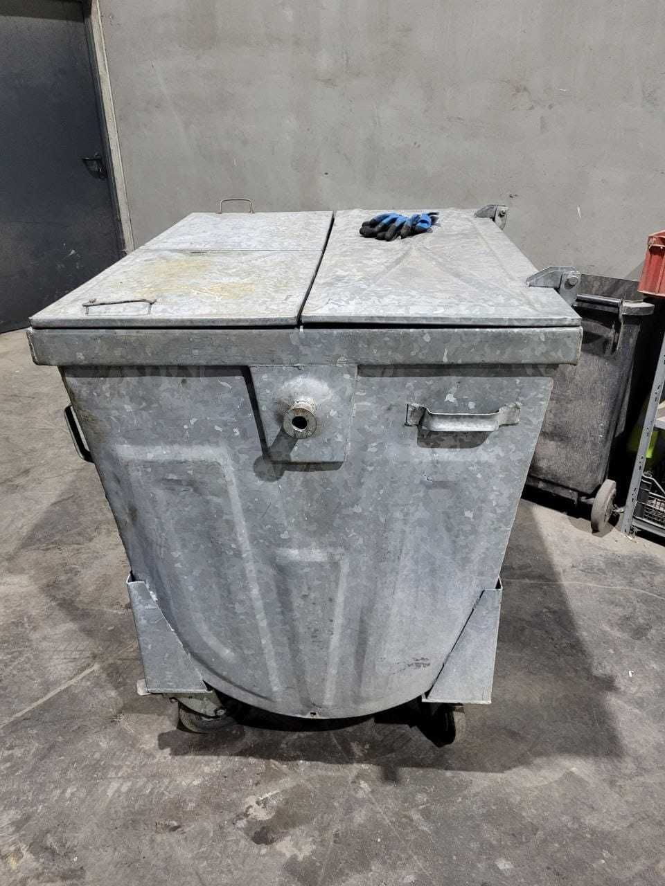Kontener pojemnik na odpady 1100L metalowy ocynkowany