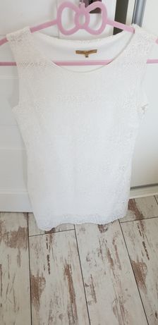 Koronkowa sukienka M biała/ śmietanka
