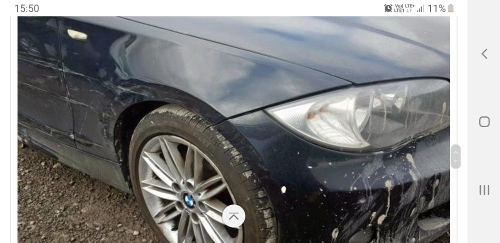 Maska błotnik zderzak drzwi BMW E81 E87 m pakiet, lift black sapphire