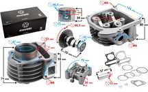 Cylinder i głowica 80cc Moretti do skutera TUNING 4T GY6