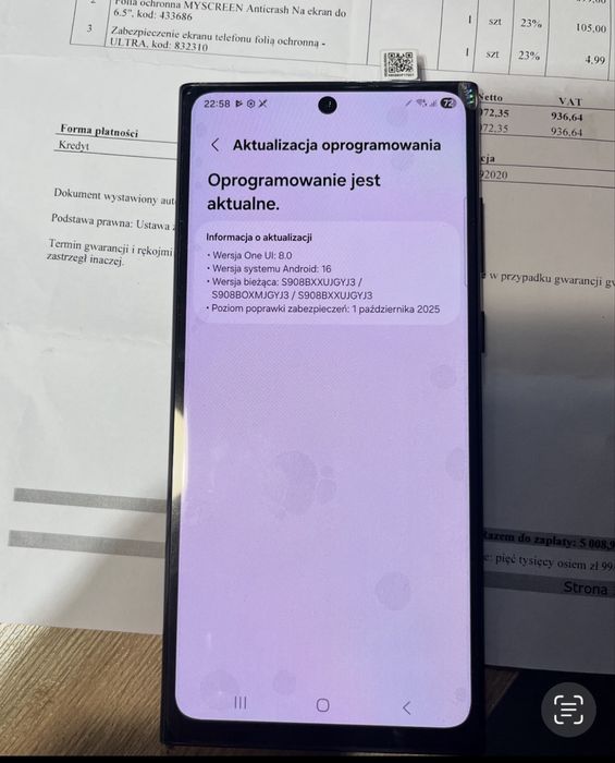 Samsung Galaxy S22 Ultra 8/128 GB – stan jak nowy, komplet