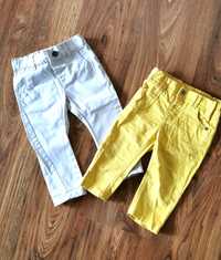 Dwie pary spodenki jeansy białe żółte 86 92 Next