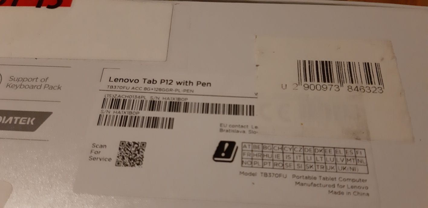 Tablet Lenovo Tab P12 z rysikiem 8/128