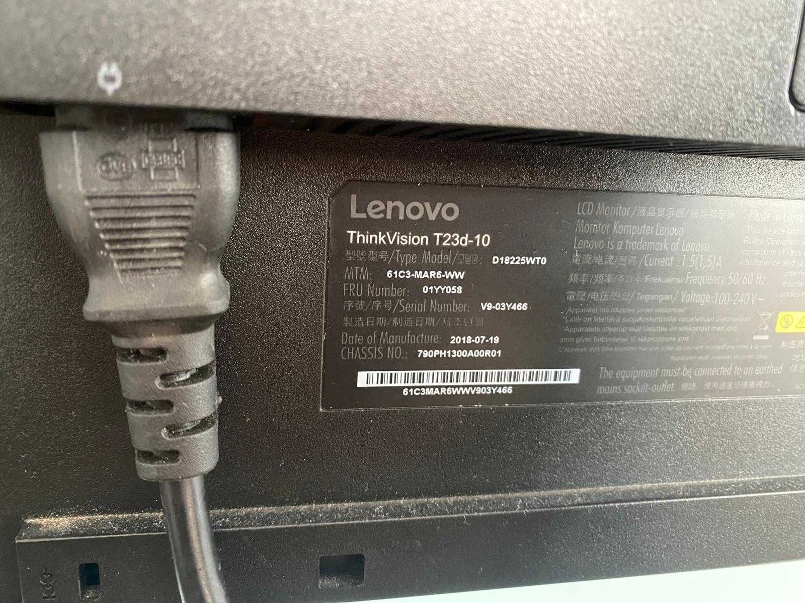 Monitor Lenovo ThinkVision 22.5" T23d-10 IPS WUXGA 60Hz 4ms