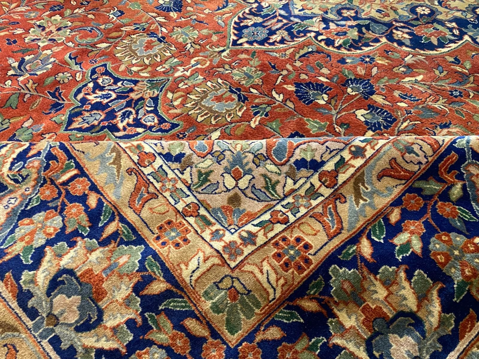 Kaszmirowy perski dywan Farahan Sarough Kork 360 # 255 Ręcznie tkany
