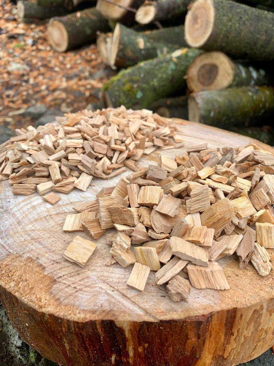 Щепа для копчення вільха, черешня, бук (тріска) без кори, опт/роздріб