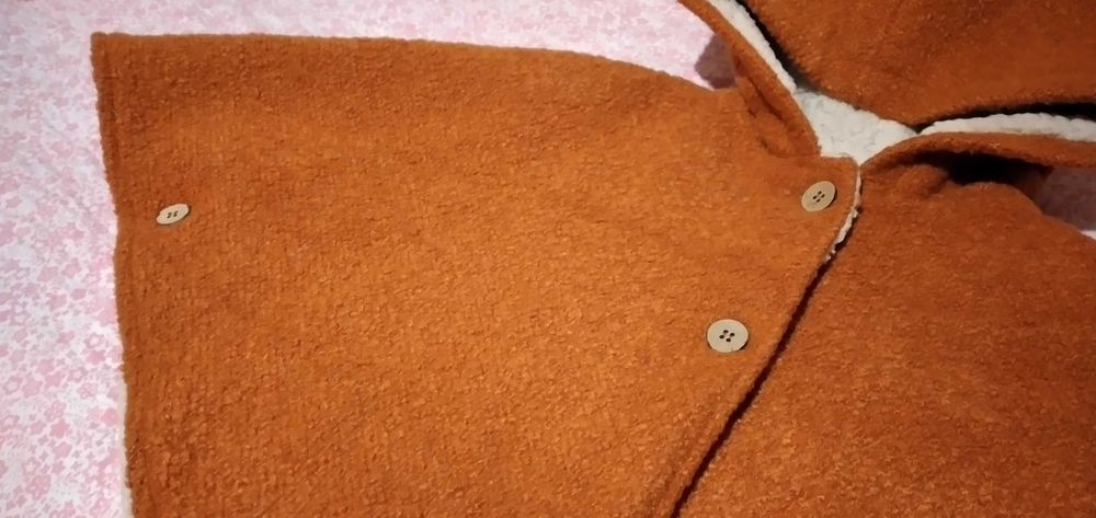 Poncho capa de menina, camel, como novo