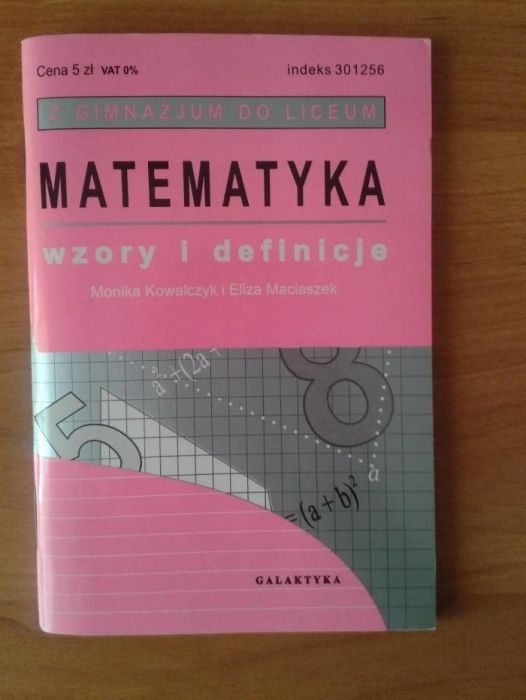 matematyka wzory i definicje