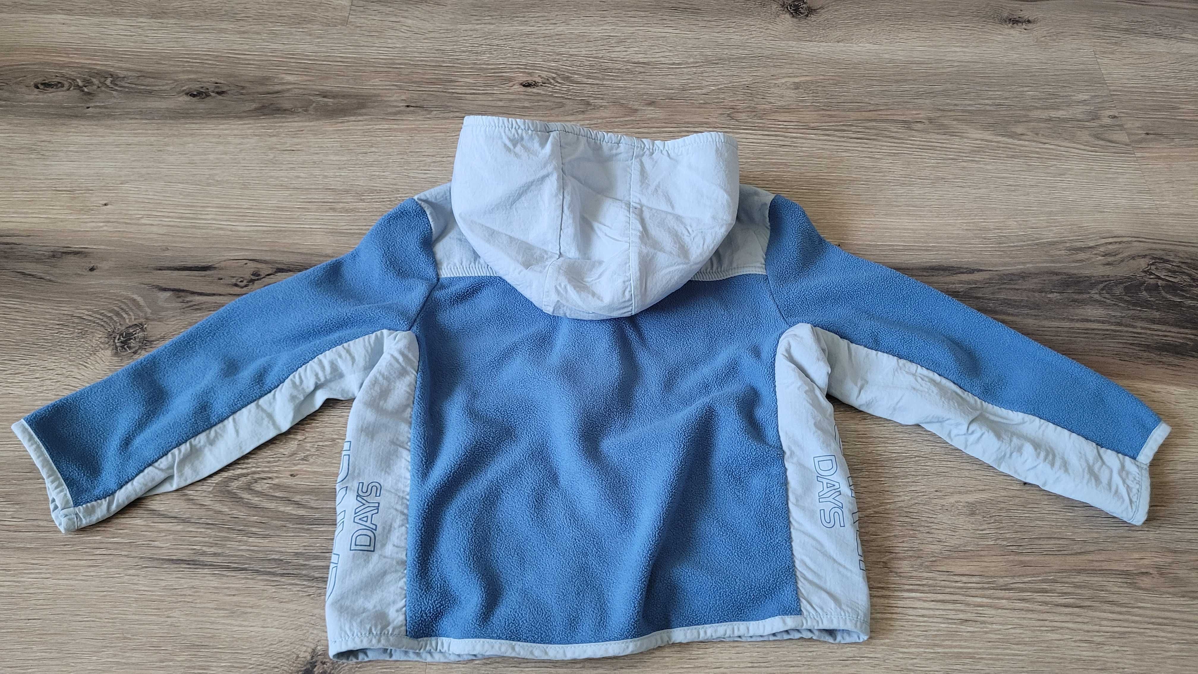 Niebieska bluza, polar z kapturem, rozmiar 18-24 miesiące