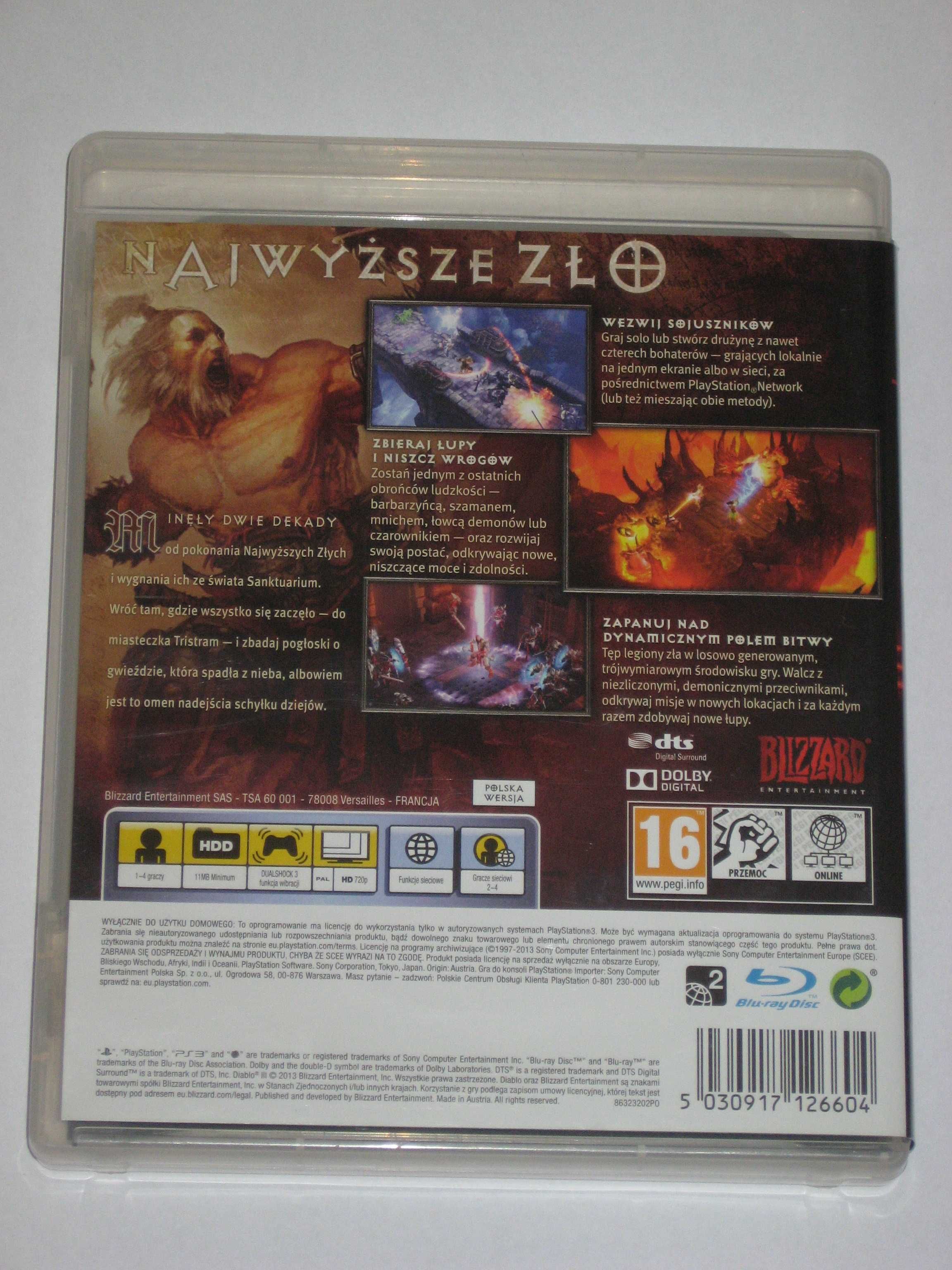 Gra DIABLO 3 DIABLO III bdb! po polsku! PS3