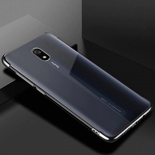 Żelowy pokrowiec etui z metaliczną ramką do Xiaomi Redmi 8A czarny