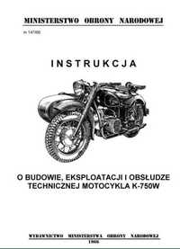 Instrukcja obsługi, napraw motocykla K 750 PL