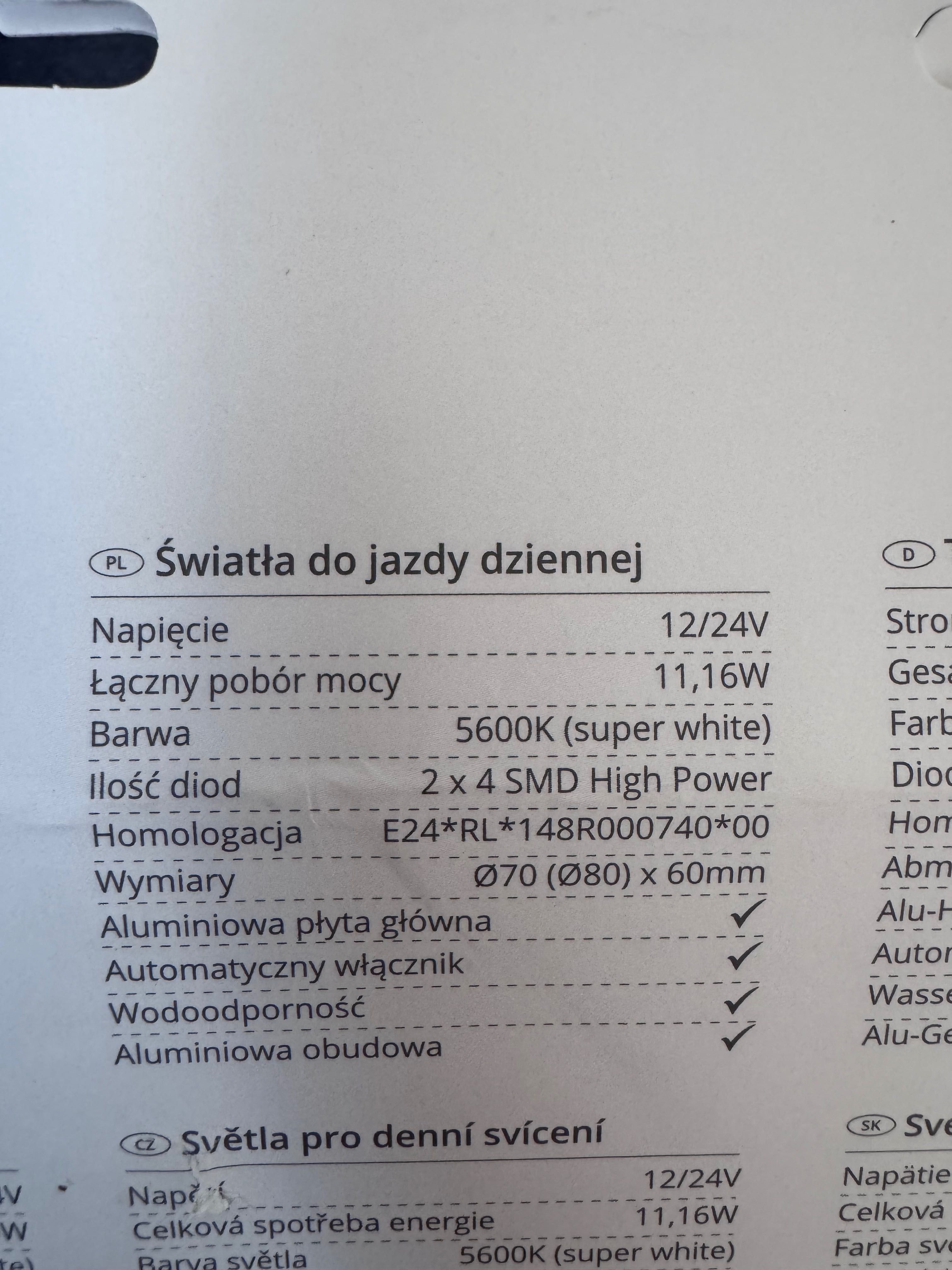 Światła do jazdy dziennej 510HP 12/24V AMiO