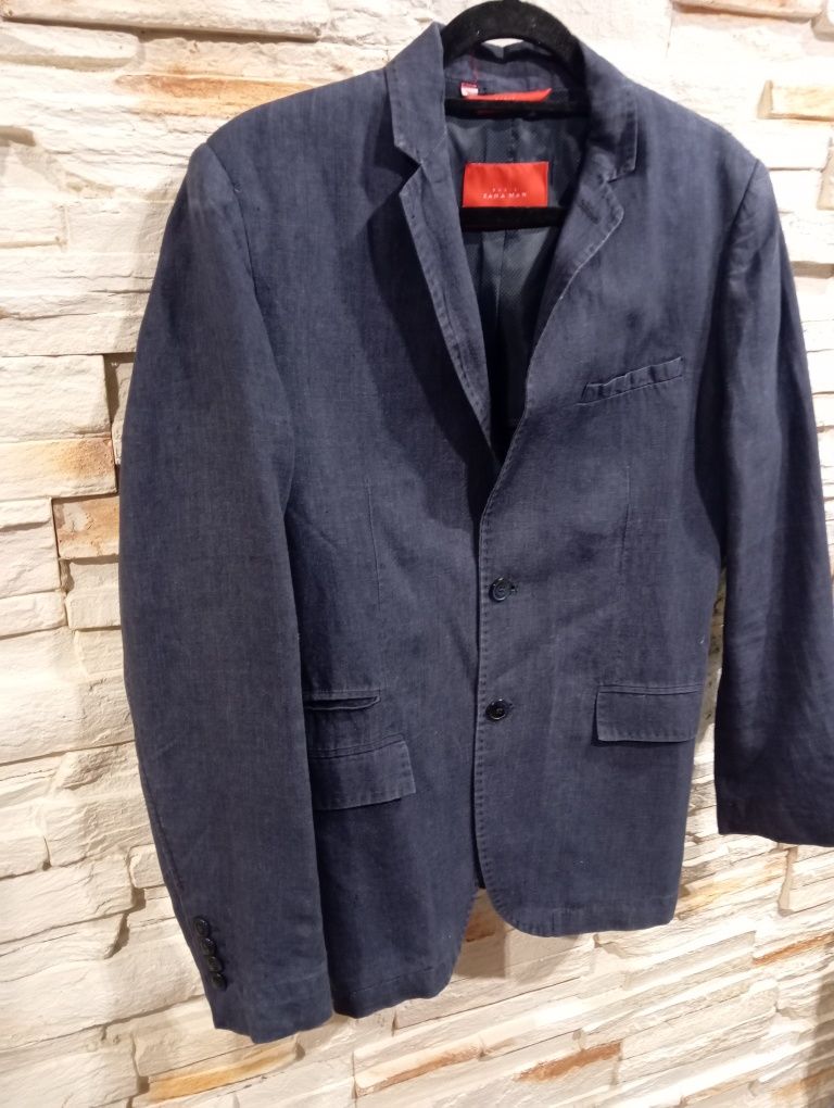 Lniana marynarka męska Zara Men r.48.   C.T.