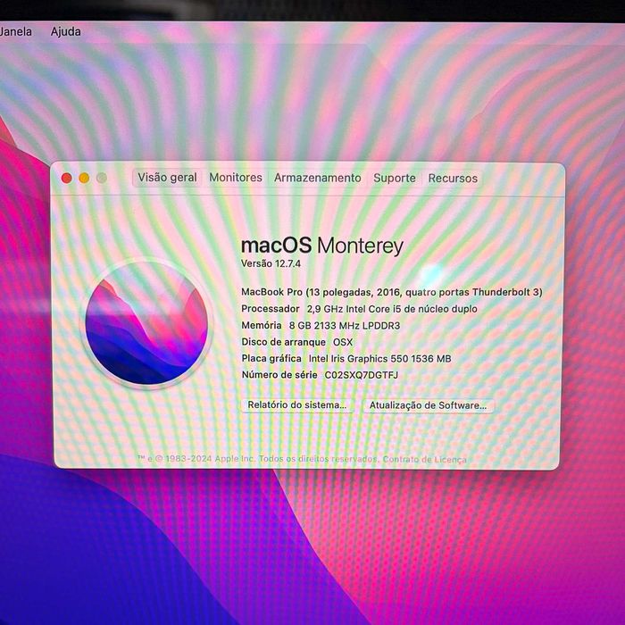 MacBook Pro (2016) 13'' /  8GB  /  SSD 256gb64737752276609124