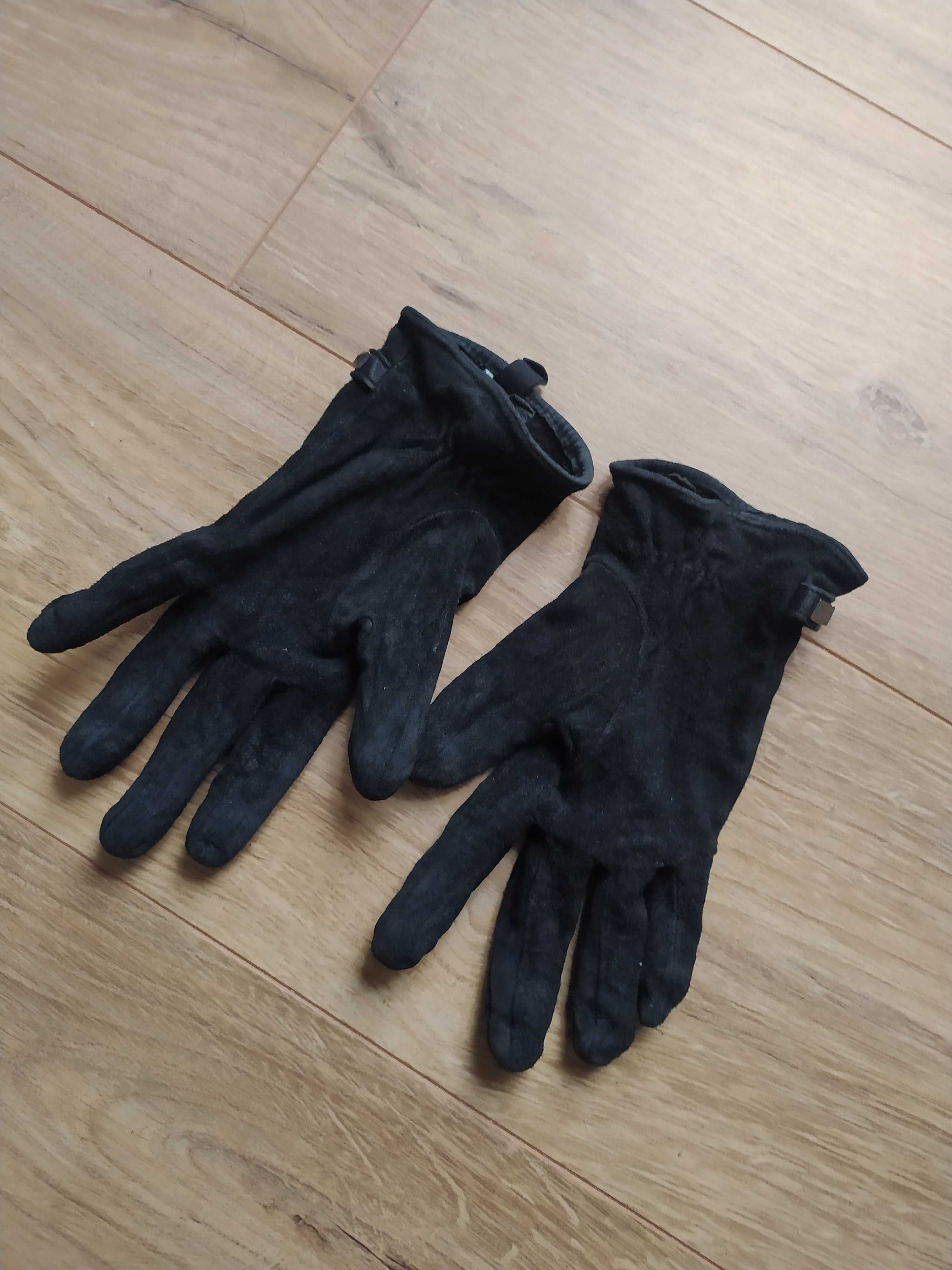 Rękawiczki damskie czarne skórzane s/m Reserved
