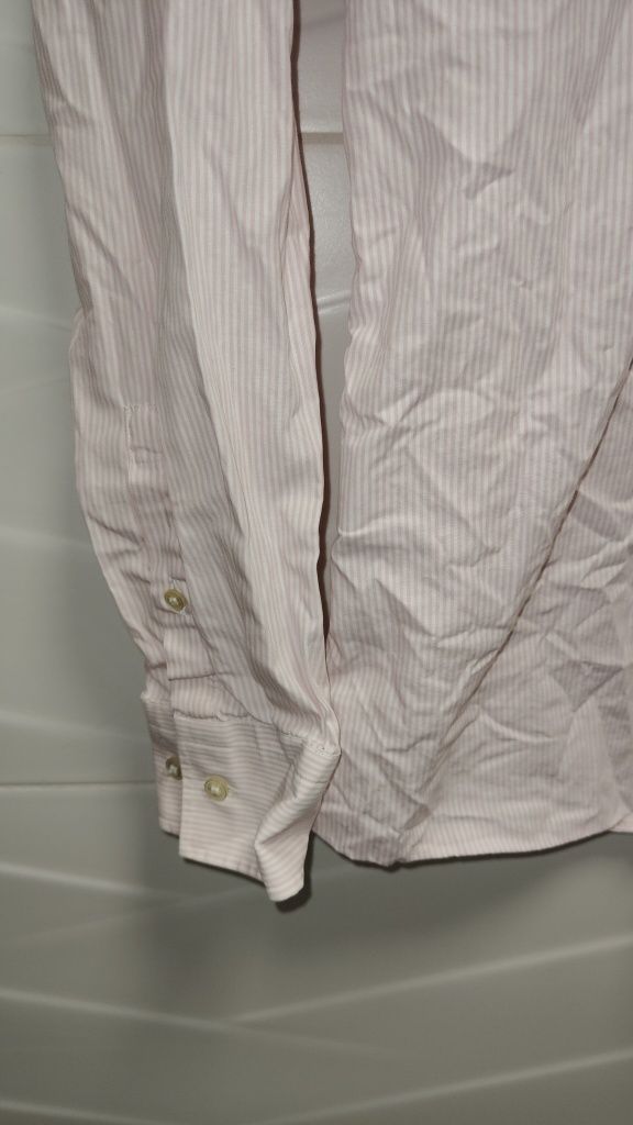 Koszula Hugo Boss r. 41 / 16 Slim Fit róż paski