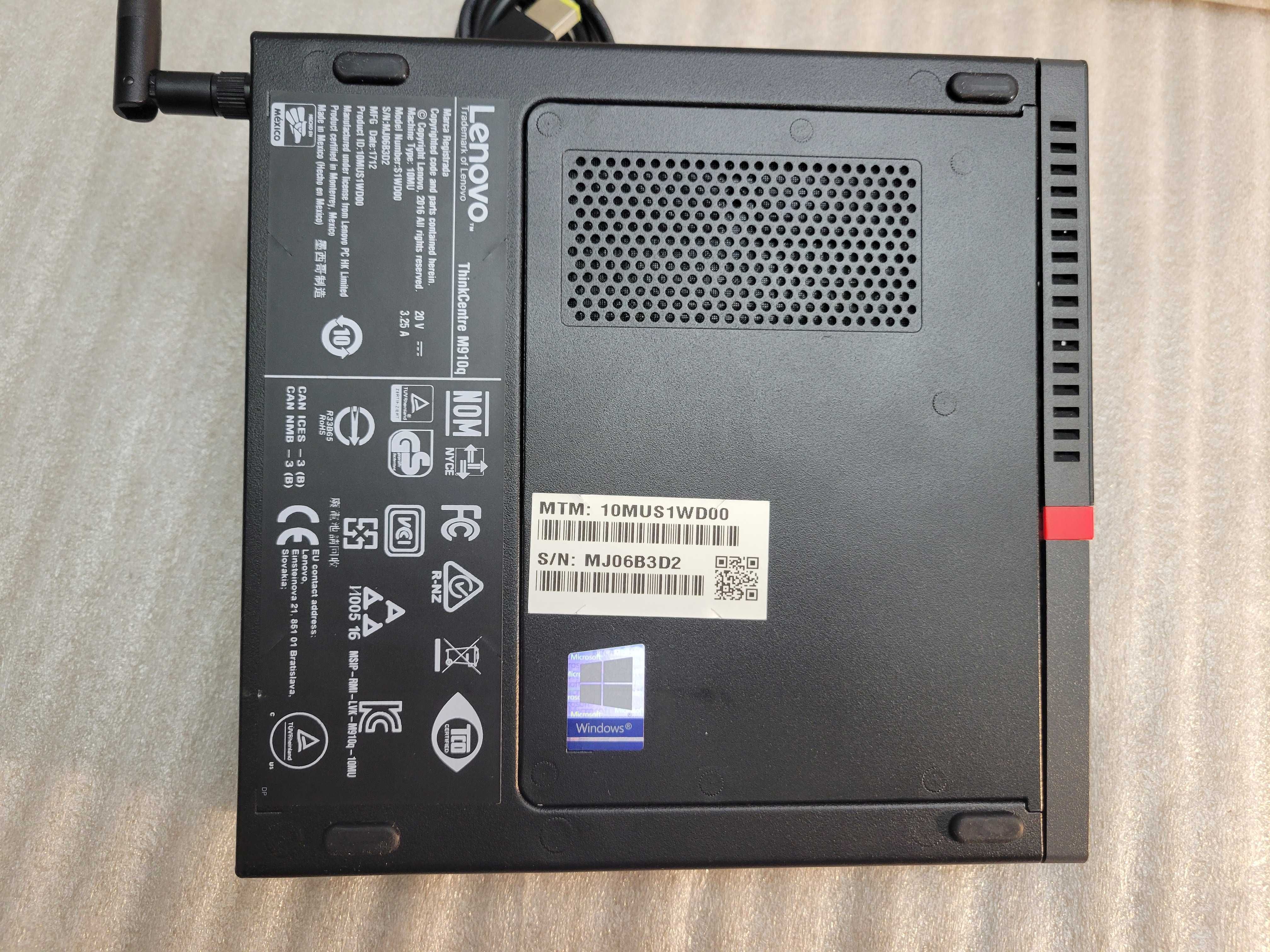 Lenovo ThinkCentre M910Q i7-7700T 8/128GB m.2 NVMe SSD WiFi неттоп