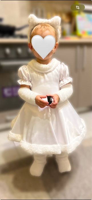 Оренда плаття білого котика, 2-3 р