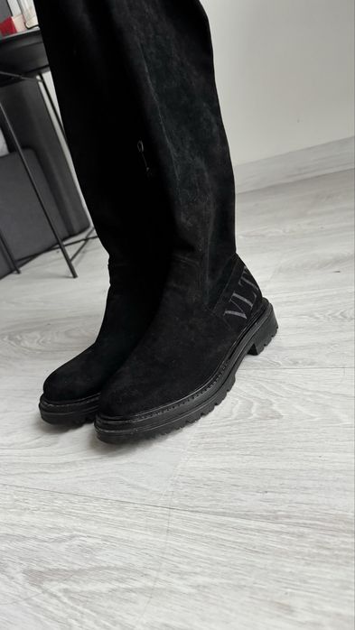 Ботфорды/сапоги замшевые-демисезон