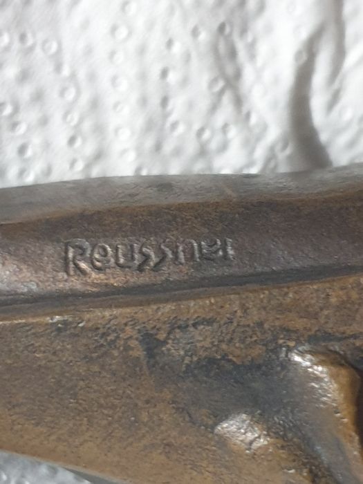 Antiga escultura em bronze - flamingos - Charles Reussner