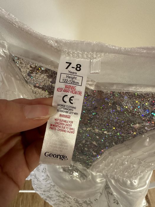 Strój przebranie anioł jasełka śnieżynka George 122-128 cm