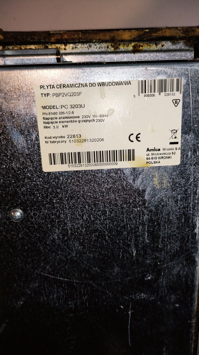 Płyta ceramiczna Amica do zabudowy