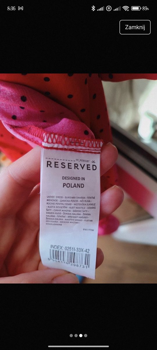Sukienka czerwona w kropeczkę Reserved XL