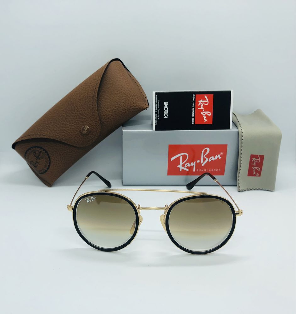 Солнцезащитные очки Ray Ban Round Double Bridge 3647 gBrown 51м стекло
